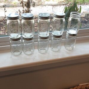Lot of 10 clear 4 oz. Ball Mason Jars